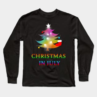 Christmas in July Rainbow Christmas Tree Long Sleeve T-Shirt